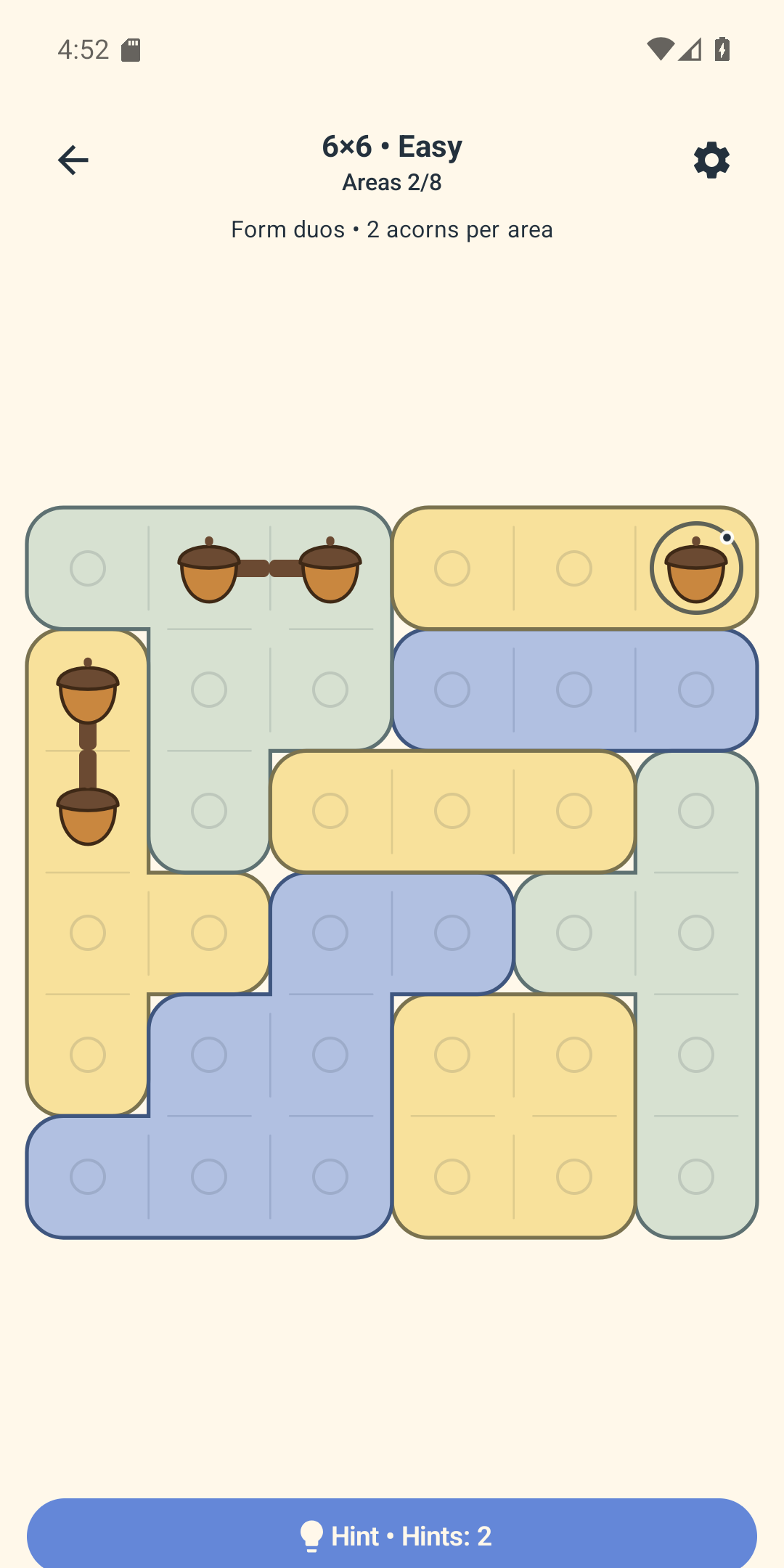 Vroege puzzel in Pair Grid
